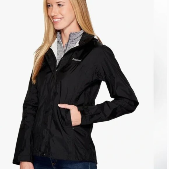 NWT Marmot PreCip Women's Lightweight Rain Jacket Extra Large XL Black New - Picture 4 of 13